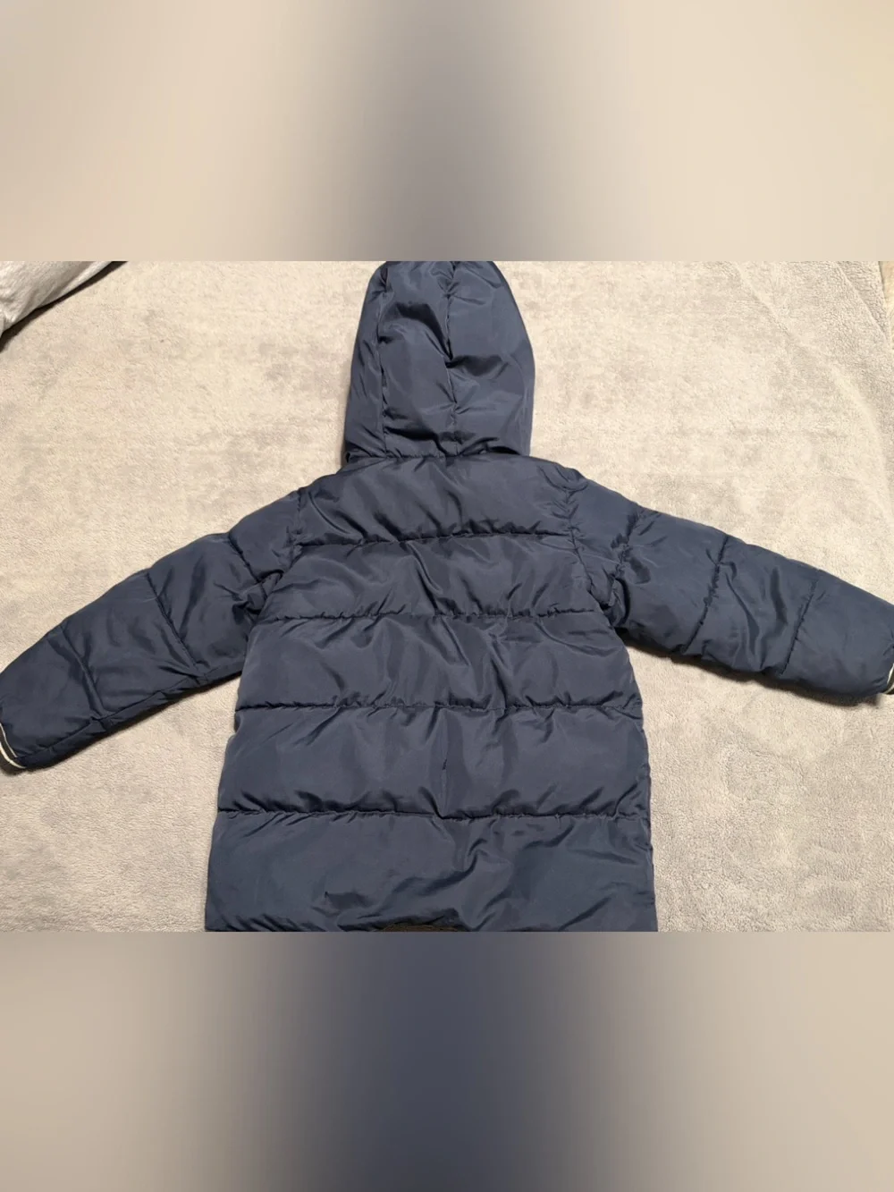 GAP Kids Size 4T Insulated Navy Hooded Puffer Jacket Winter Coat, Fleece Lined